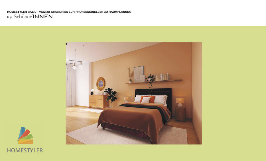 Booklet Homestyler Basic: Titelseite „Vom 2D-Grundriss zur professionellen 3D-Raumplanung“